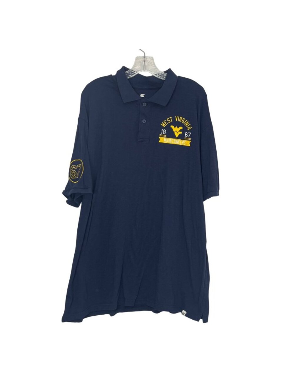 West Virginia Mountaineers Polo Shirt Golf Mens Blue XXL 1867 Fanwear